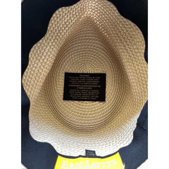 Eric Javits Squishee Instinct Hat Womens One Size Natural Black Sun UPF 50+ - Picture 13 of 14